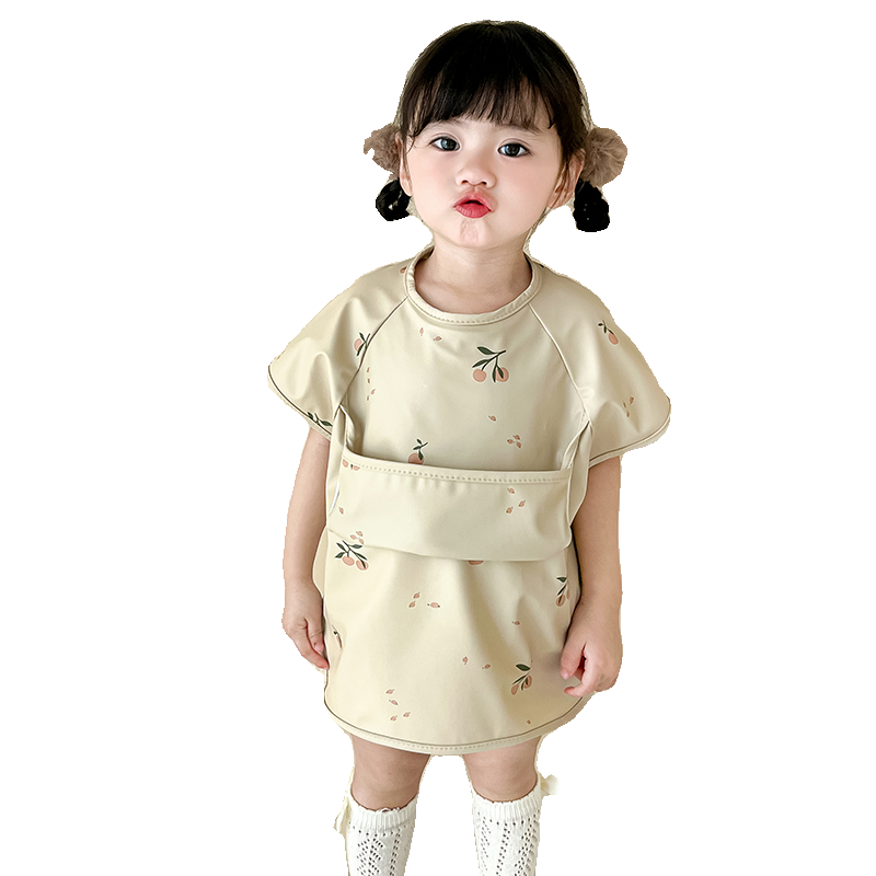 儿童罩衣幼儿园宝宝吃饭围兜防水婴儿辅食饭衣围裙按扣式反穿衣女,淘宝优惠券,粉丝福利购,淘宝优惠卷