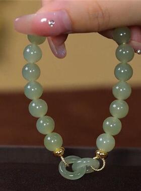 环环相扣和田钰手链女ins小众设计爱心平安扣手串女闺蜜生日礼物