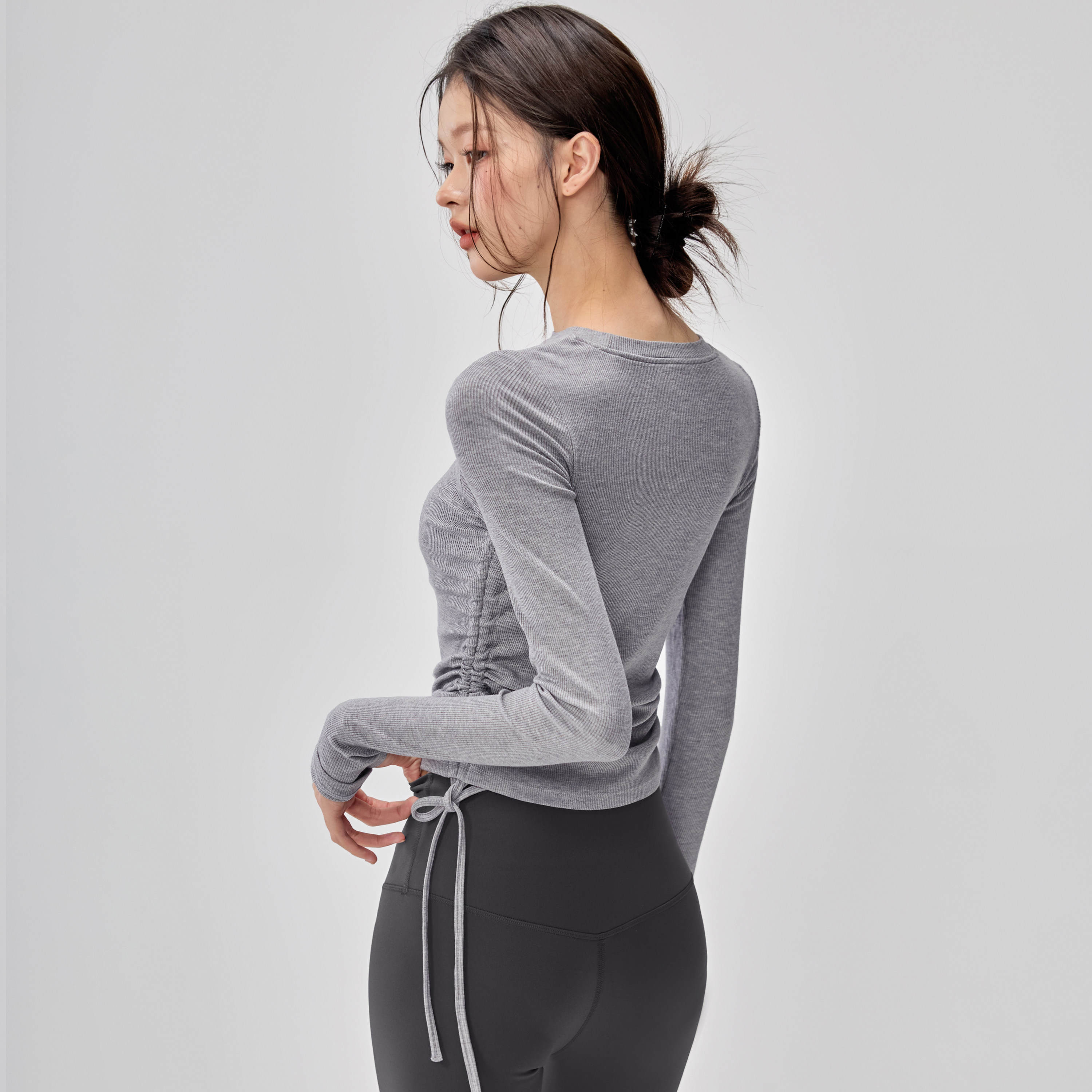 秋冬带胸垫瑜伽服女长袖显瘦性感运动T恤专业普拉提健身衣套装新,淘宝优惠券,粉丝福利购,淘宝优惠卷