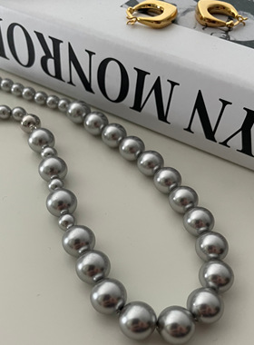 法式珍珠项链女纯银小众高级简约