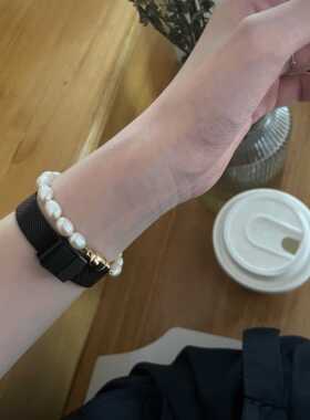 磁铁扣天然米珠小众高级感手链