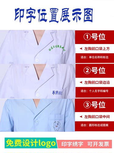 南丁格尔男女白大褂医生服长袖加厚护士服卫校实验服药店服工作服 - 图1
