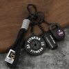 Creative sports and fitness equipment keychain zinc alloy dumbbell barbell school bag pendant gym peripheral small gifts