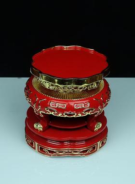 2025年新款陶瓷果盘供奉摆件家用供奉佛前供盘增高高端木底座