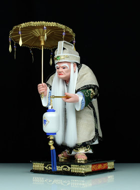 东南亚神像木雕纯手工三伯爷丁兰孝子伯麻衣神地府阴神香樟木摆件