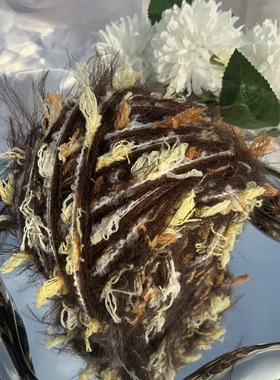 栗香茶糕|diy新款手编特色长毛网红手混线毛线团海马毛编织