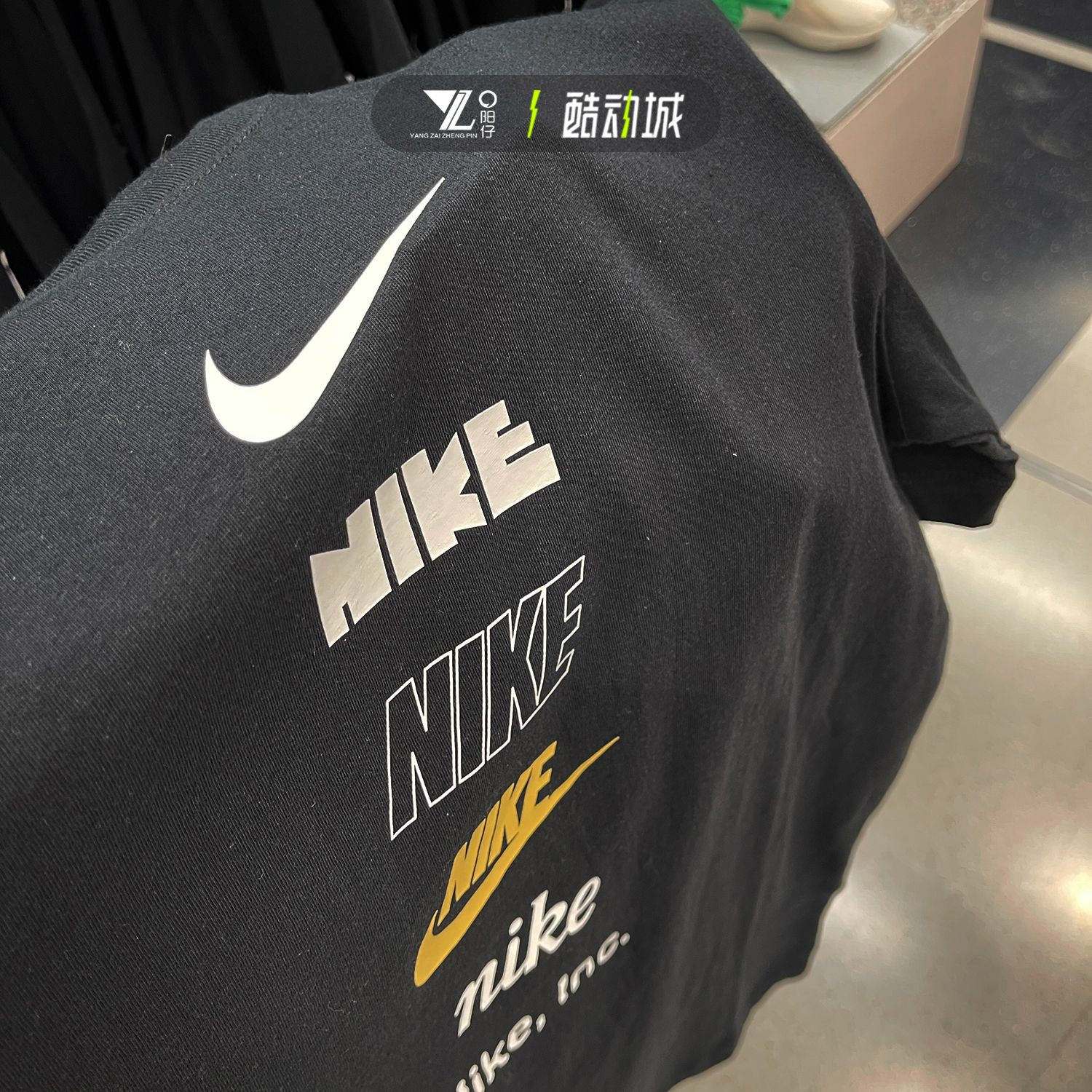 正品NIKE耐克男子短袖运动休闲圆领透气多勾半袖T恤 DZ2876-010-图1