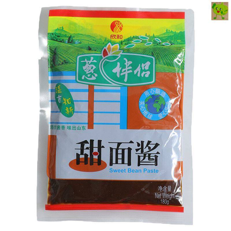 拍5袋包邮欣和葱伴侣甜面酱180g原酿酱烤鸭鸡肉卷炸酱面煎饼炸酱_虎窝淘