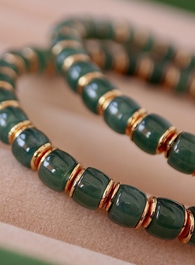 天然老蓝水翡翠手链直切翡翠珠宝饰品老料翡翠电商爆款源头工厂