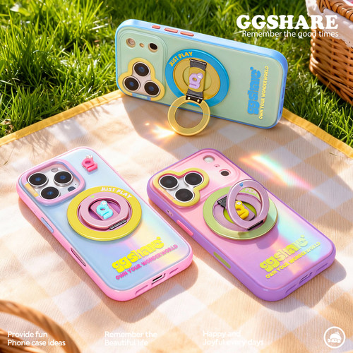寄居蟹原创gg玩色环磁吸支架iphone17手机壳适用苹果16保护套全包防摔15手机套新款14高级感小众设计女超好看 - 图0