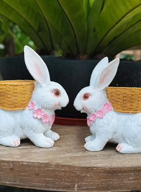 可爱阳台小兔子树脂田园