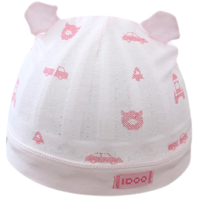新生婴儿帽子春夏薄款胎帽0-3个月6纯棉护卤门夏季初生男童女宝宝