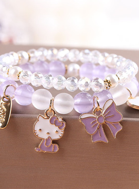 小女孩水晶韩国弹力手串