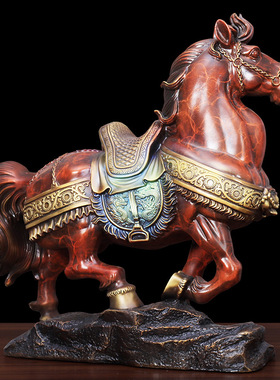 纯铜马摆件大唐马到成功家居装饰品客厅办公室开业礼品玄关摆件