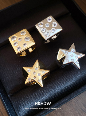 新款锆石简约时尚开口戒指个性设计感气质食指戒轻奢高级感手饰女