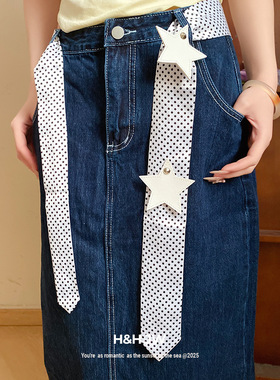 新款风豹纹美学ins长条围脖项链高级感轻奢发带丝巾绑发领巾项饰