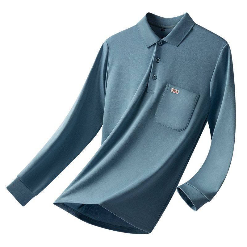 申本正品男POLO衫2025春季爸爸休闲运动t恤男士纯色翻领长袖居家,淘宝优惠券,粉丝福利购,淘宝优惠卷