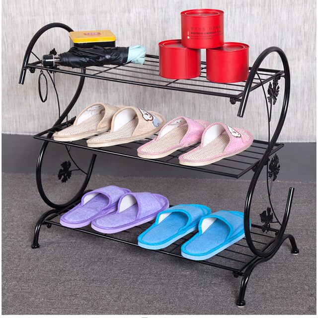 European iron shoe rack multi-layer flower rack simple living room storage shoe cabinet iron rack economical storage rack multi-working