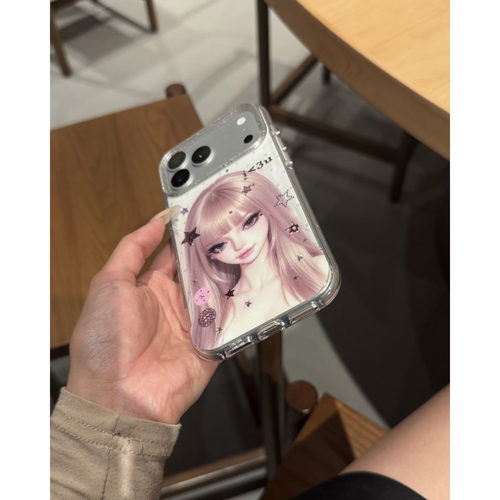韩系ins甜酷闪闪金发少女适用苹果18promax手机壳iphone17pro新款16可爱卡通15高级感17女18全包防摔保护套软 - 图2