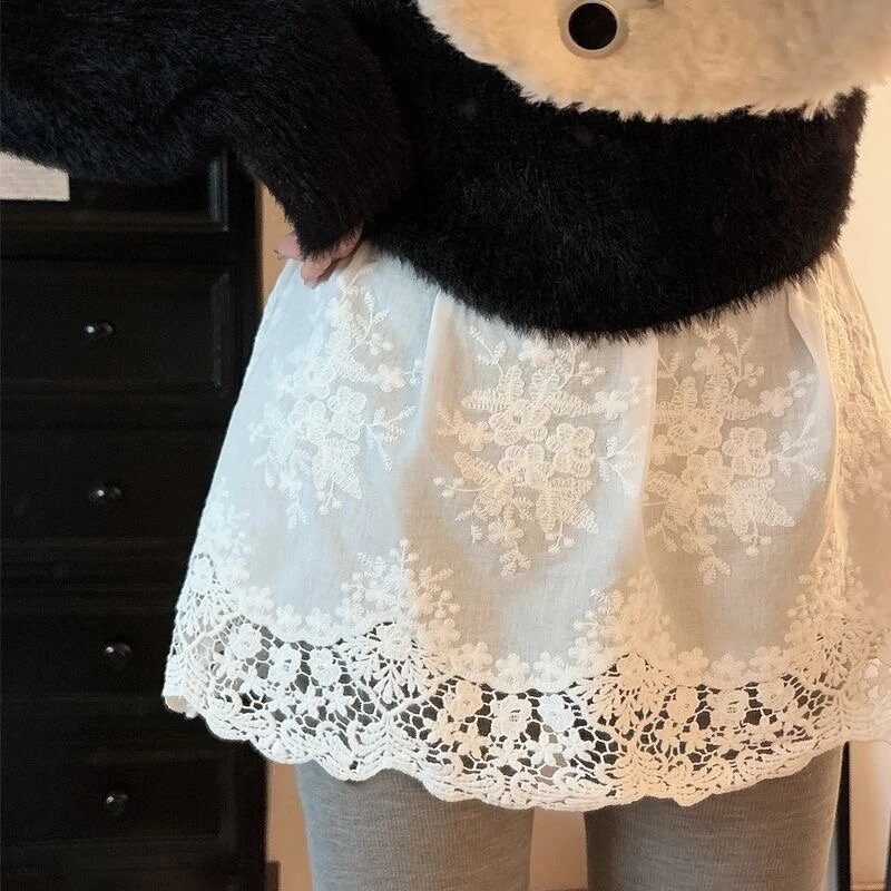 大码胖mm蕾丝拼接A字半身裙女秋冬高腰时尚气质遮胯叠穿屁帘短裙,淘宝优惠券,粉丝福利购,淘宝优惠卷
