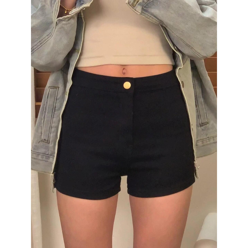 大码胖mm黑色百搭西装短裤女春夏高腰显瘦a字紧身弹力辣妹热裤子,淘宝优惠券,粉丝福利购,淘宝优惠卷