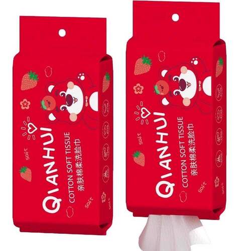 干湿两用不掉纤维洗脸巾超大加厚家庭装一次性柔软巾独立包装 - 图3