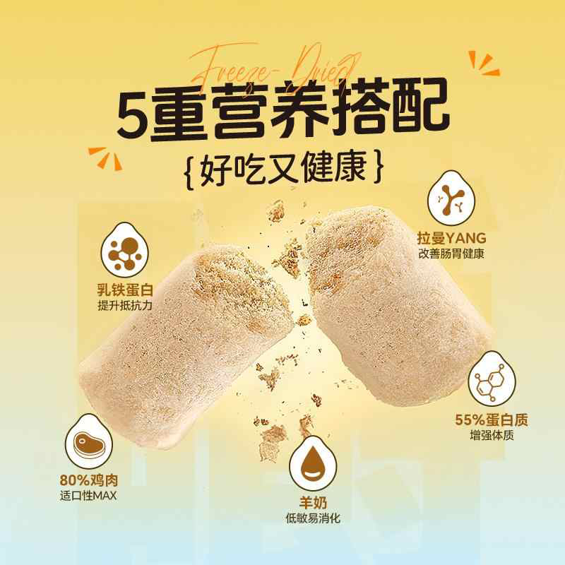 MAG&IGG乳铁蛋白羊奶冻干南极磷虾鱼油冻干筋骨舒猫咪犬狗通用60g,淘宝优惠券,粉丝福利购,淘宝优惠卷