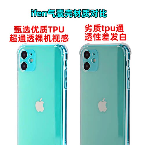 适用苹果iPhone12mini/xs/xr/xsm/11promax手机软壳透明气囊加厚 - 图1