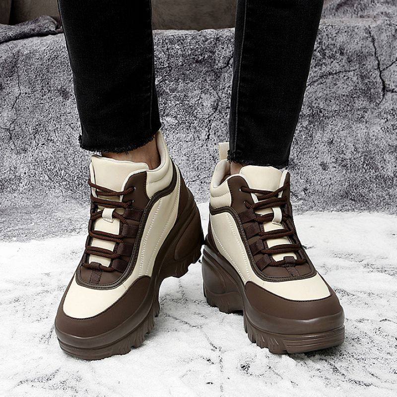 8CM厚底户外靴女冬季加绒加厚增高鞋棉靴防水高帮老爹鞋雪地短靴,淘宝优惠券,粉丝福利购,淘宝优惠卷