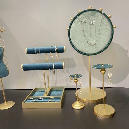 首饰展示架 项链架子发箍手镯架 耳环架饰品陈列托盘珠宝收纳道具 - 图1