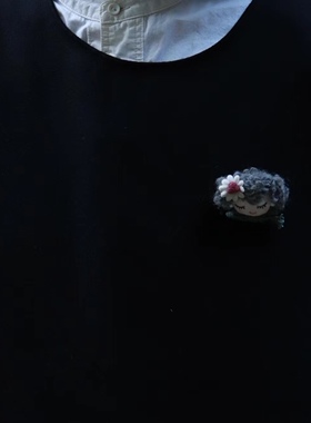 TEMU特姆爆款代发爆款百搭日系布艺手工刺绣可爱小女孩胸针胸花