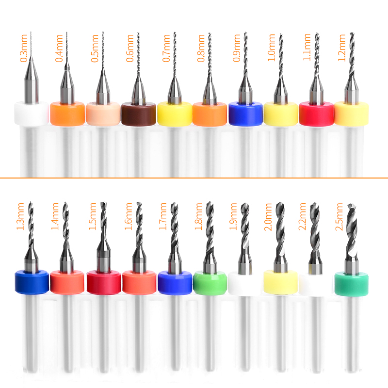 PCB合金钨钢麻花钻微型小定柄钻头套装金属0.5-3.0mm0.8/1/1.5/2-图2