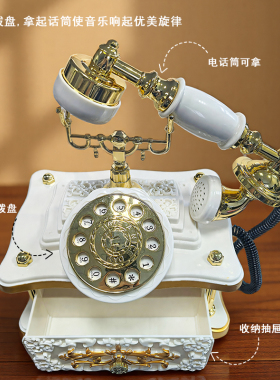 复古欧式仿古电话机音乐盒