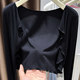 ເສື້ອຍືດແຂນຍາວ ruffled ຂອງແມ່ຍິງ knitted ສໍາລັບການນຸ່ງນອກ summer