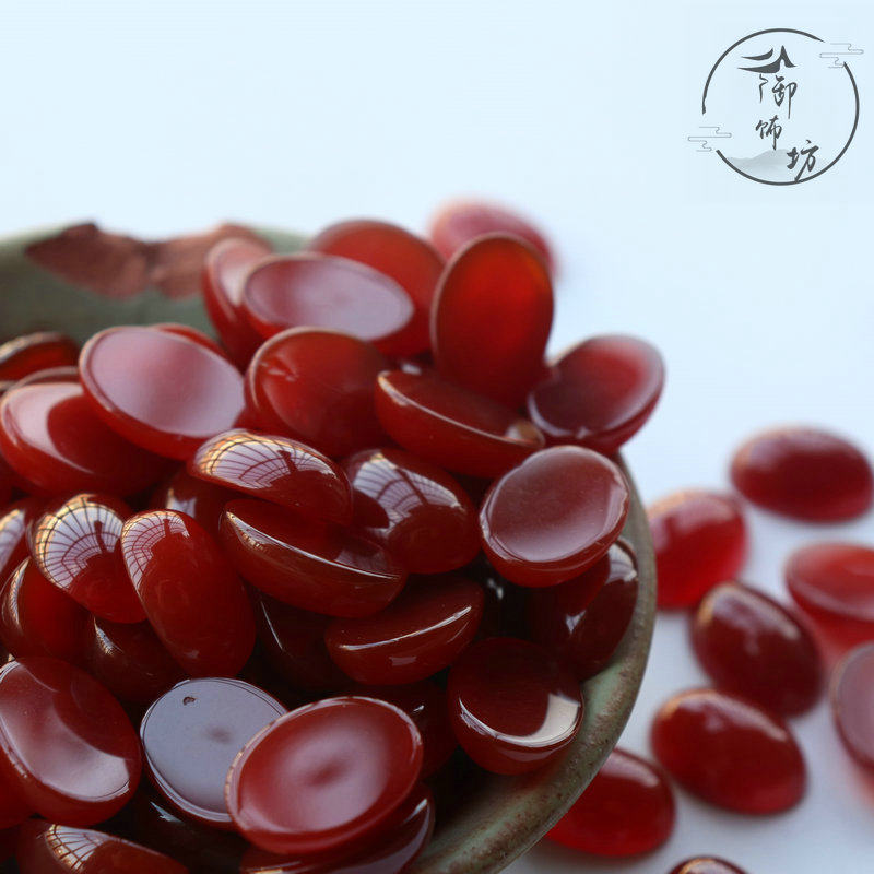 天然红玛瑙戒面椭圆形水晶镶嵌戒面手工diy戒指吊坠耳钉饰品材料,淘宝优惠券,粉丝福利购,淘宝优惠卷