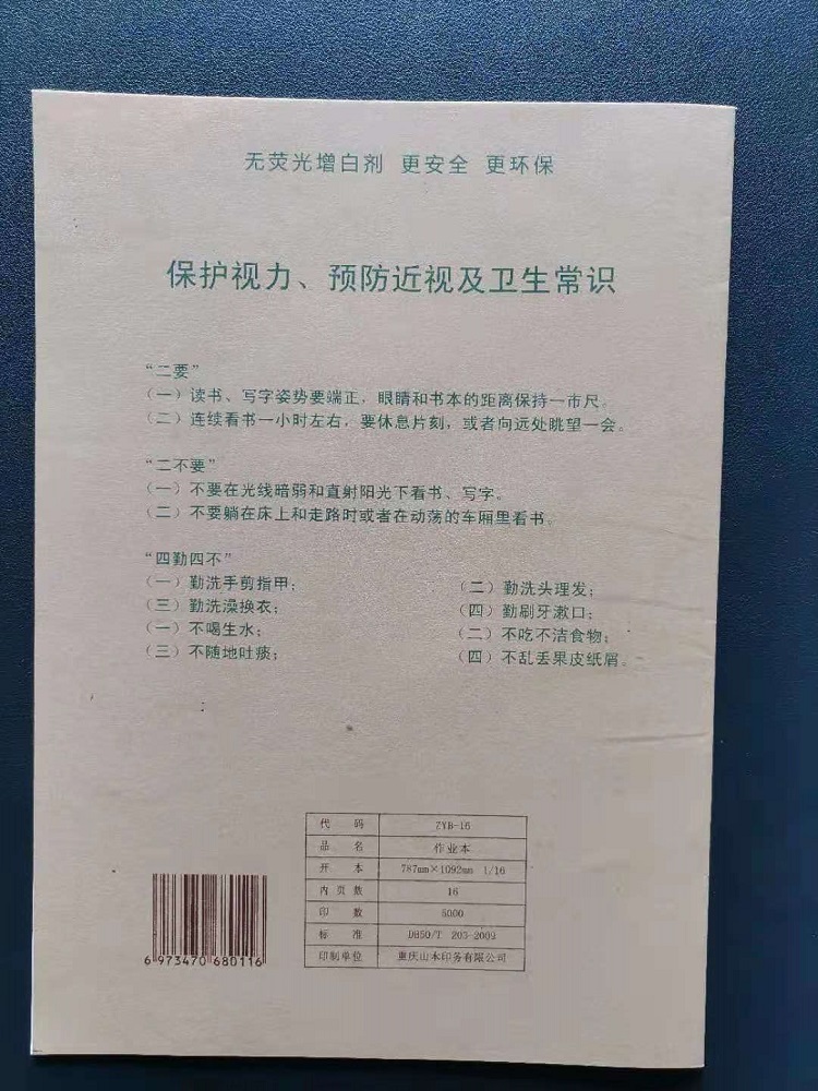 重庆学生标准大号16K练习本子数学本英语本作文本作业本子10本装 - 图1