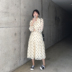 ◆ ASM ◆ 2019 mùa xuân mới khí retro váy đầm cổ chữ V đầm voan nữ dài - váy đầm đầm body dự tiệc váy đầm