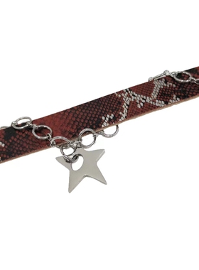 创口光合原创项圈蛇纹颈带个性锁骨链鱼纹Y2K星星吊坠项链choker