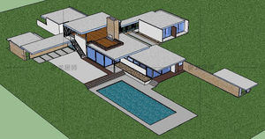 考夫曼沙漠别墅住宅CAD图纸平面图SU模型建筑大师资料作品分析