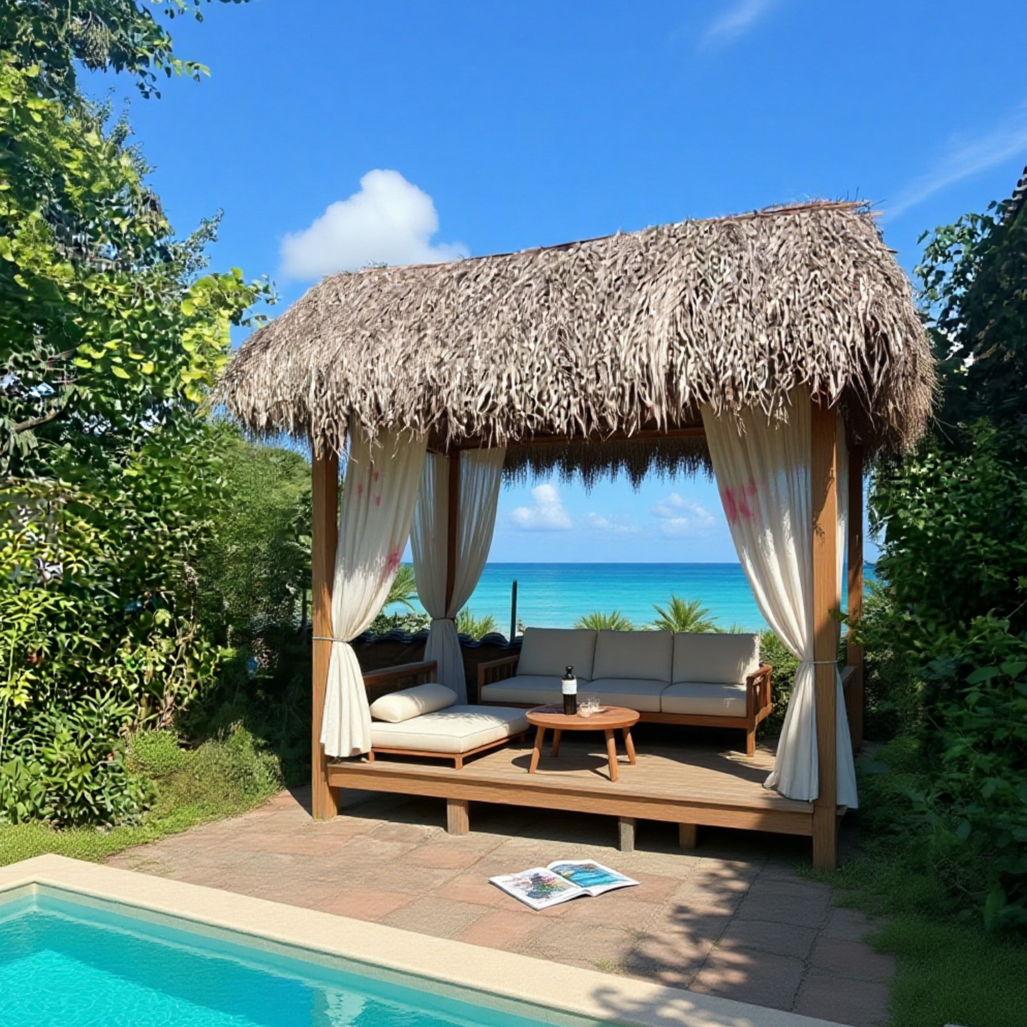 实木凉亭木屋茅草凉亭户外茶室新中式凉亭农家乐造景凉亭庭院木屋 - 图2