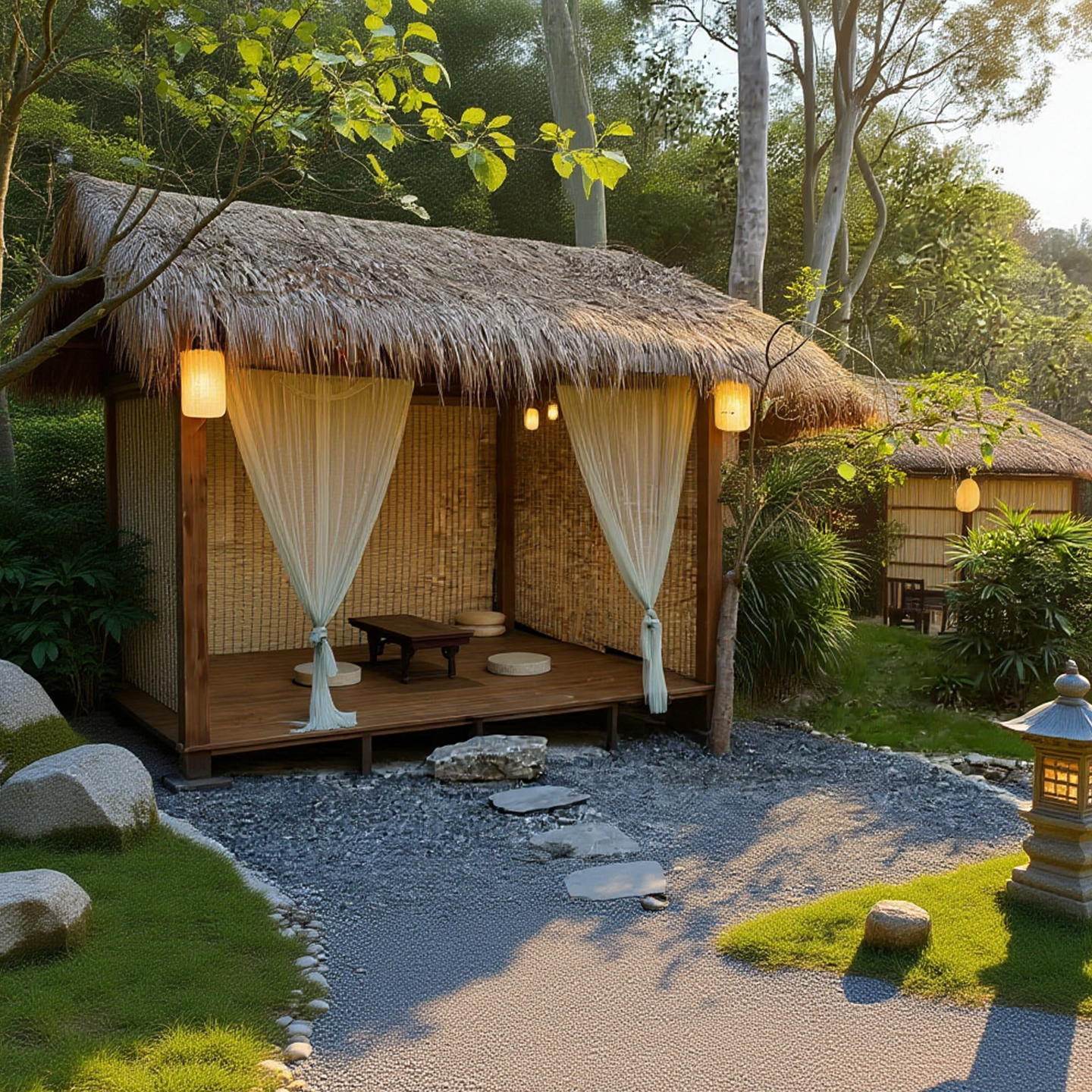 实木凉亭木屋茅草凉亭户外茶室新中式凉亭农家乐造景凉亭庭院木屋 - 图3