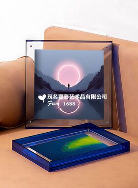 亚克力透明画框洗照片做成相框摆台海报装裱挂墙创意摆件拼图框