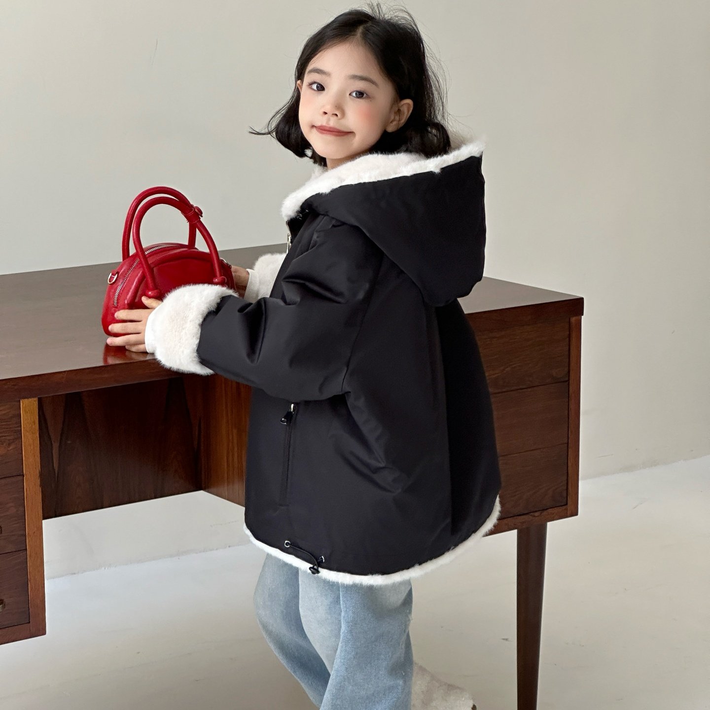 儿童毛皮大衣男女童加绒两面穿连帽上衣中大童装水貂皮草外套冬款,淘宝优惠券,粉丝福利购,淘宝优惠卷