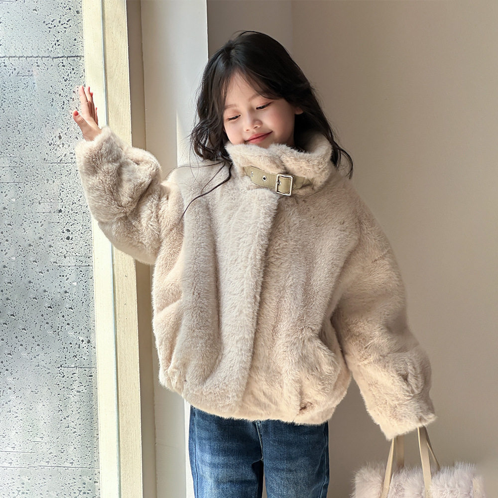 韩国2025秋冬新款女童皮草外套仿皮毛一体大衣加厚短款水貂毛上衣,淘宝优惠券,粉丝福利购,淘宝优惠卷