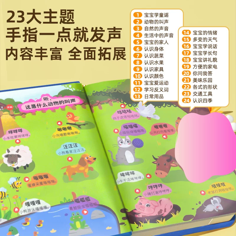 宝宝学说话语言启蒙儿童0-3岁早教点读发声书会说话的有声书充电款玩具一两岁宝宝绘本1到3岁婴儿幼儿启蒙益智早教机 神器训练开口,淘宝优惠券,粉丝福利购,淘宝优惠卷