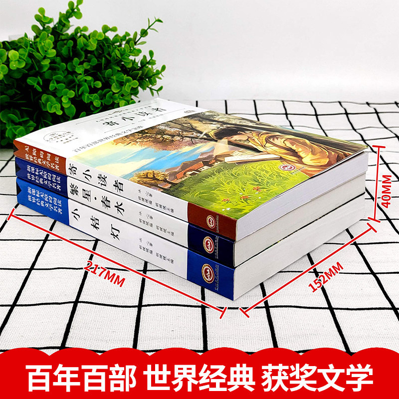全3册 繁星春水四年级下册 冰心正版儿童文学获奖作品全集繁星春水寄小读者小桔灯散文三部曲 中小学生课外阅读书籍经典书目正版