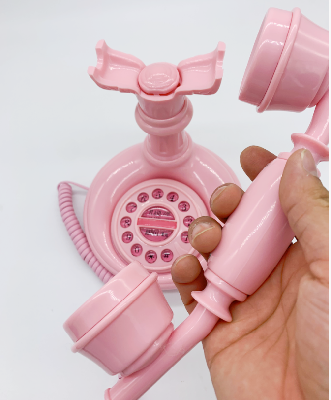 个性酒店复古电话机卡通有线座机粉色可爱家用电话机可做道具拍摄 - 图3