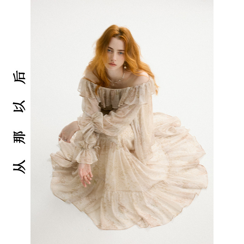 从那以后法式高级感雪纺套装裙一字肩上衣长款半身裙两件套裙女秋,淘宝优惠券,粉丝福利购,淘宝优惠卷