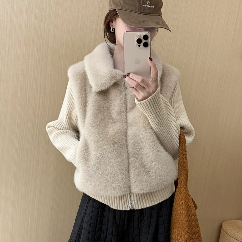 话里时尚叠穿假两件外套2025冬季新款韩版短款加厚保暖减龄上衣女 - 图0