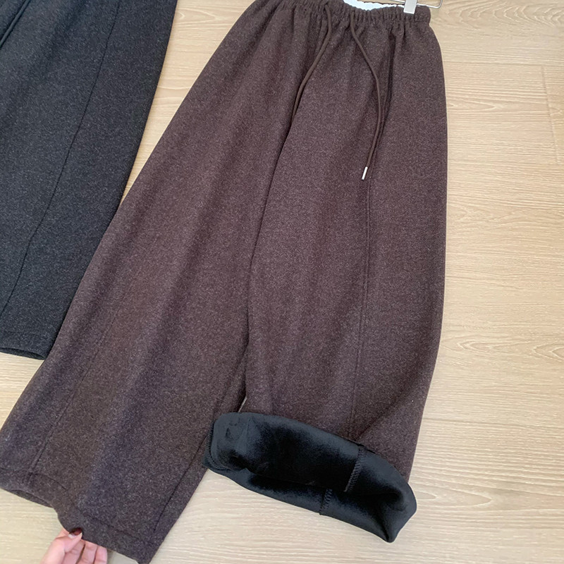 话里简约风羊绒哈伦裤2025冬季新款加厚加绒保暖显瘦直筒长裤女,淘宝优惠券,粉丝福利购,淘宝优惠卷